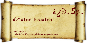 Ádler Szabina névjegykártya