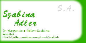 szabina adler business card