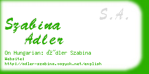 szabina adler business card